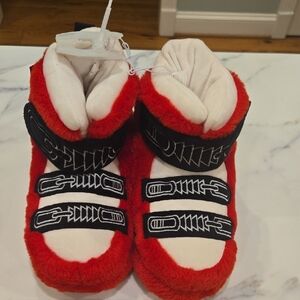 Wondershop Red Plush Kids Slippers with Black Accents